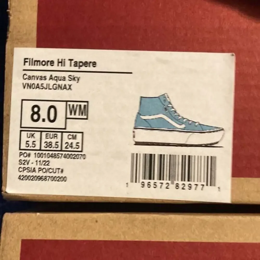 NEW Vans Filmore Hi Tapere Platform in Aqua Sky Canvas